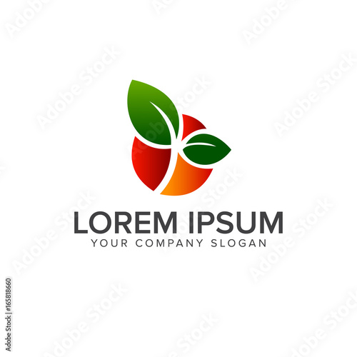 fruit logo design concept template