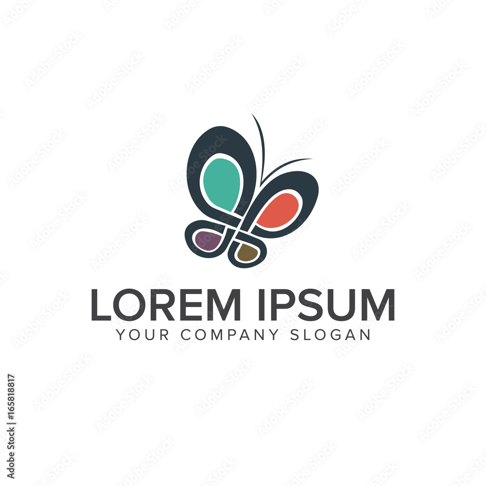 Obraz premium Butterfly logo. multicolor design concept template