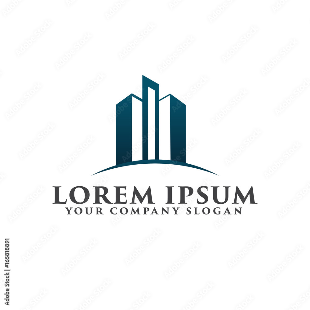 building logo design concept template. Architectural Construction logo design concept template