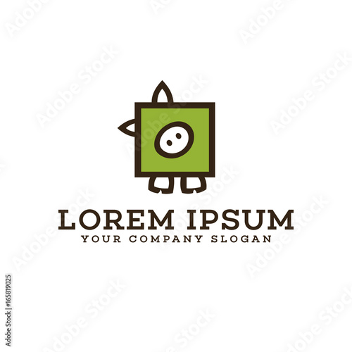 pig logo. square shape design concept template