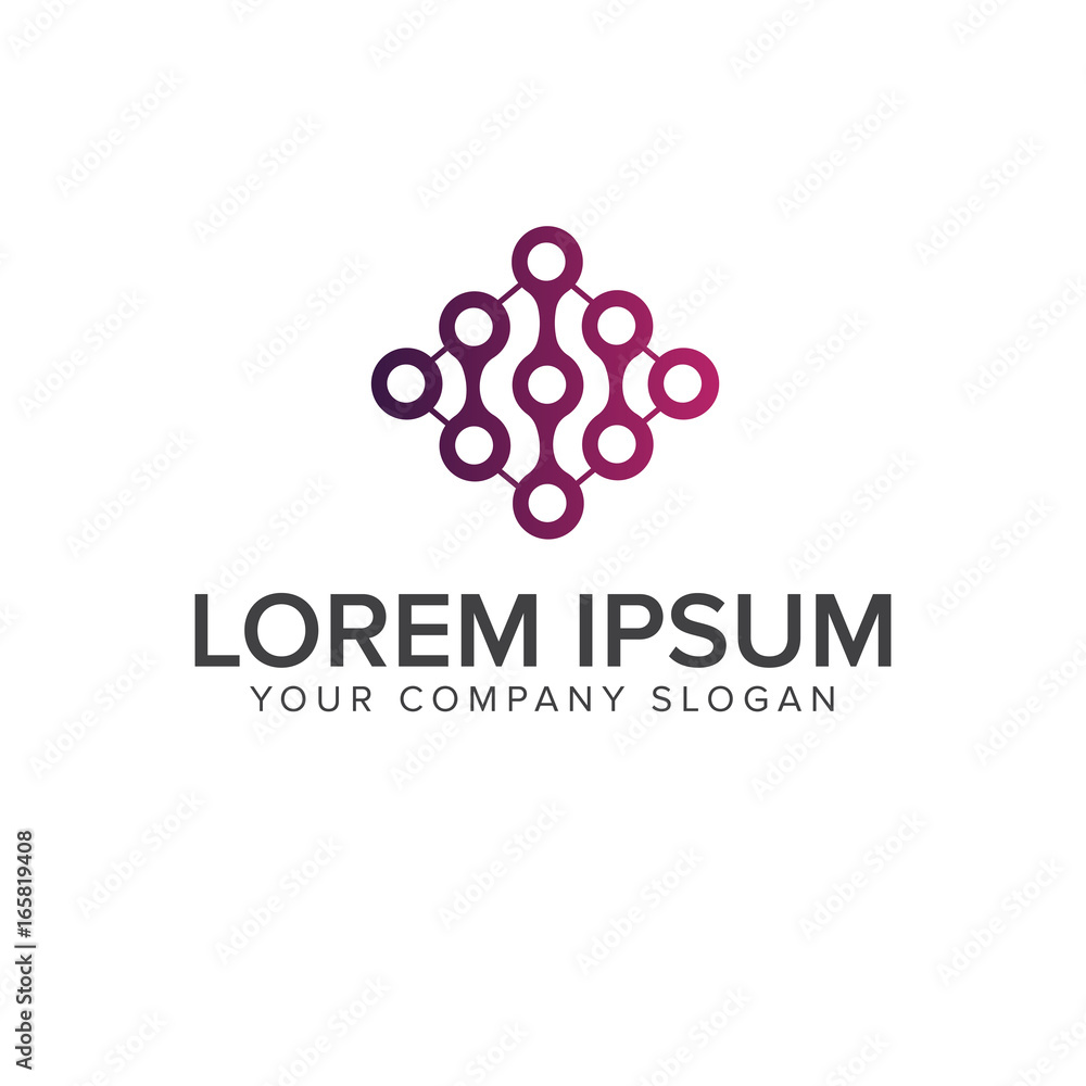 circle connection logo. technology logo design concept template circle connection logo. technology logo design concept template