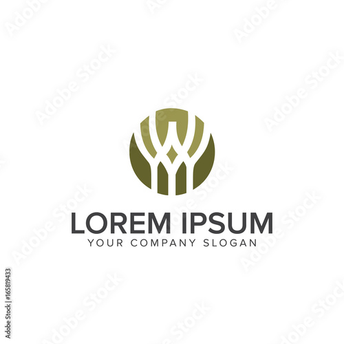 Wine glass logo design concept template