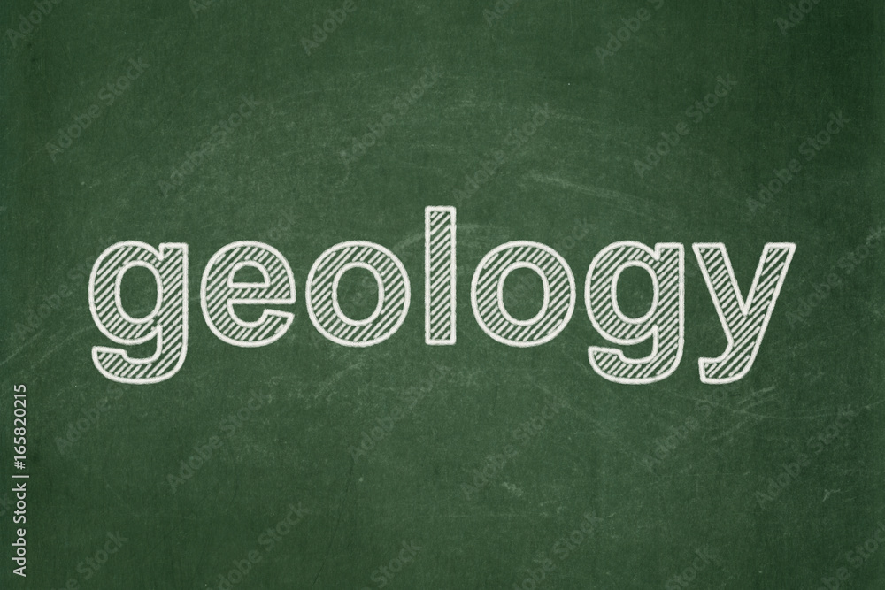 Studying concept: Geology on chalkboard background Studying concept: Geology on chalkboard background