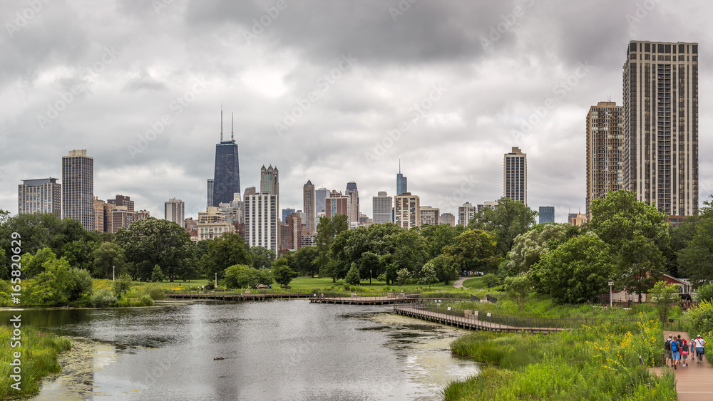 Pano view of downtown Chicago