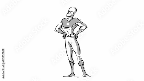 Superman character sketch for cartoon, storyboard, projects Vector