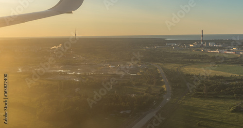 Airplane Wing in Flight from window