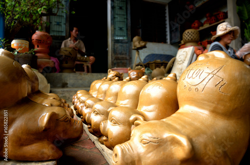 Pottery products in a ancient town in Vietnam