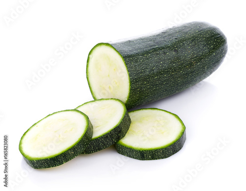 green zucchini vegetables isolated on white background