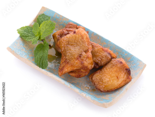 Roasted chicken breast on a white background