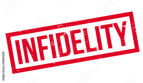 Infidelity rubber stamp. Grunge design with dust scratches. Effects can be easily removed for a clean, crisp look. Color is easily changed.
