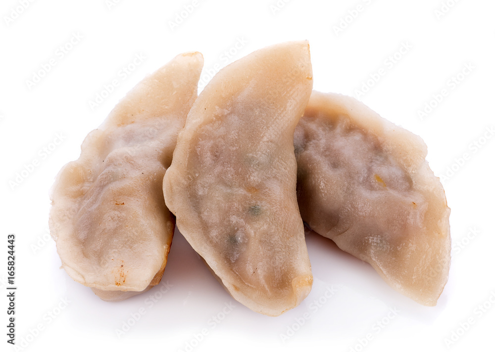 Japanese gyoza on white background Japanese gyoza on white background