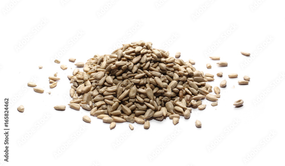Sunflower seeds isolated on white background Sunflower seeds isolated on white background