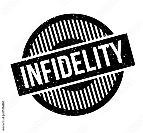 Infidelity rubber stamp. Grunge design with dust scratches. Effects can be easily removed for a clean, crisp look. Color is easily changed.