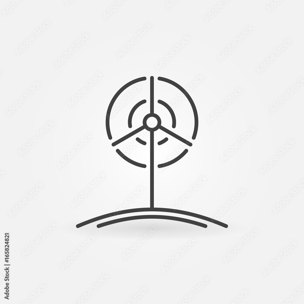 Obraz premium Wind turbine outline icon