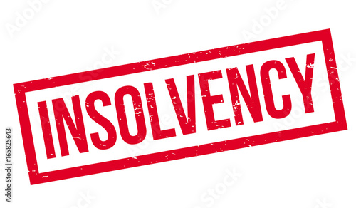Insolvency rubber stamp. Grunge design with dust scratches. Effects can be easily removed for a clean, crisp look. Color is easily changed.