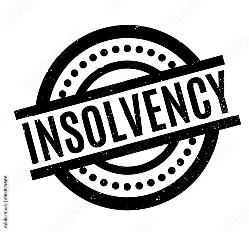 Insolvency rubber stamp. Grunge design with dust scratches. Effects can be easily removed for a clean, crisp look. Color is easily changed.