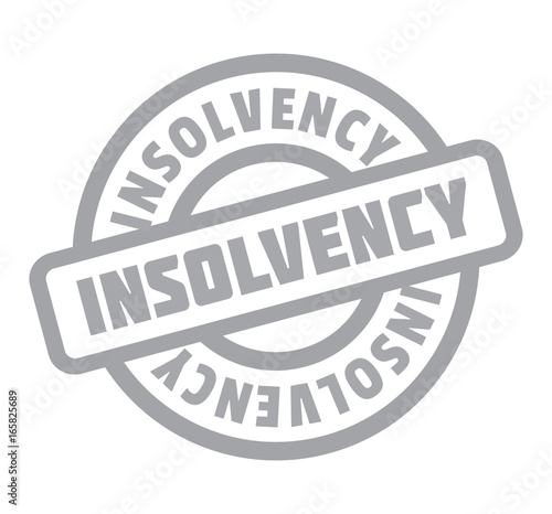 Insolvency rubber stamp. Grunge design with dust scratches. Effects can be easily removed for a clean, crisp look. Color is easily changed.