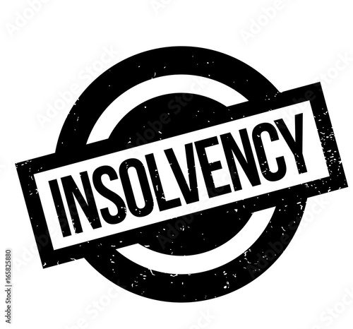 Insolvency rubber stamp. Grunge design with dust scratches. Effects can be easily removed for a clean, crisp look. Color is easily changed.
