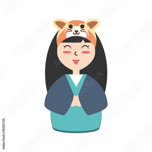 Cute woman japanese cartoon