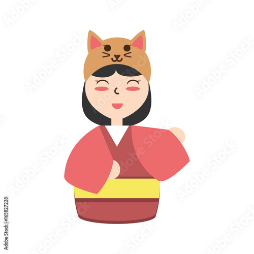 Cute woman japanese cartoon