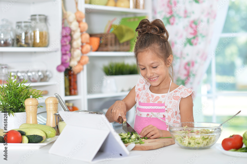 little girl preparing meal little girl preparing meal