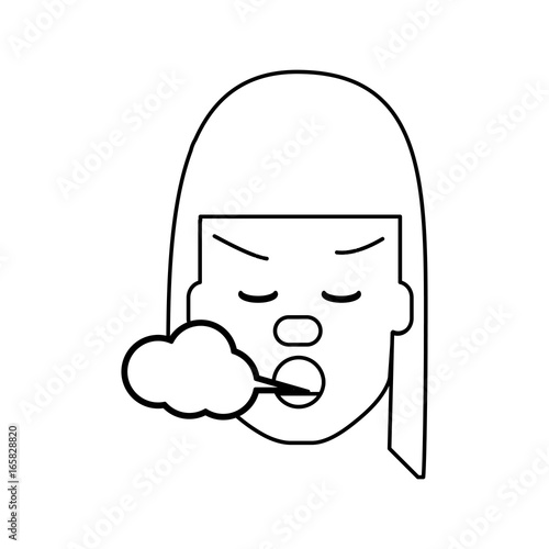 Woman smoking cartoon