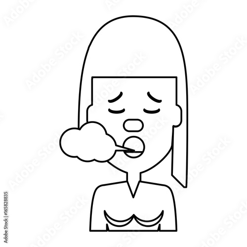 Woman smoking cartoon
