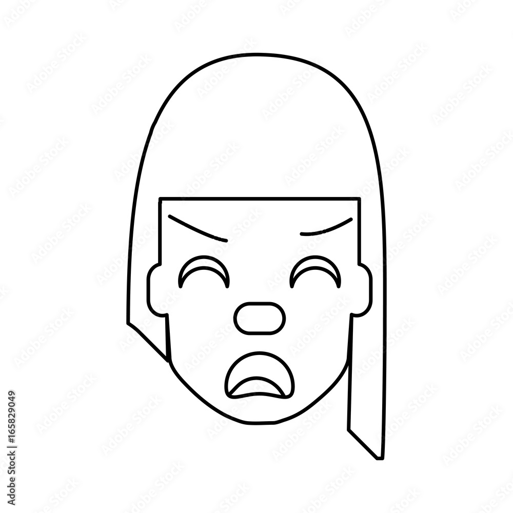 Woman with heart attack face Woman with heart attack face