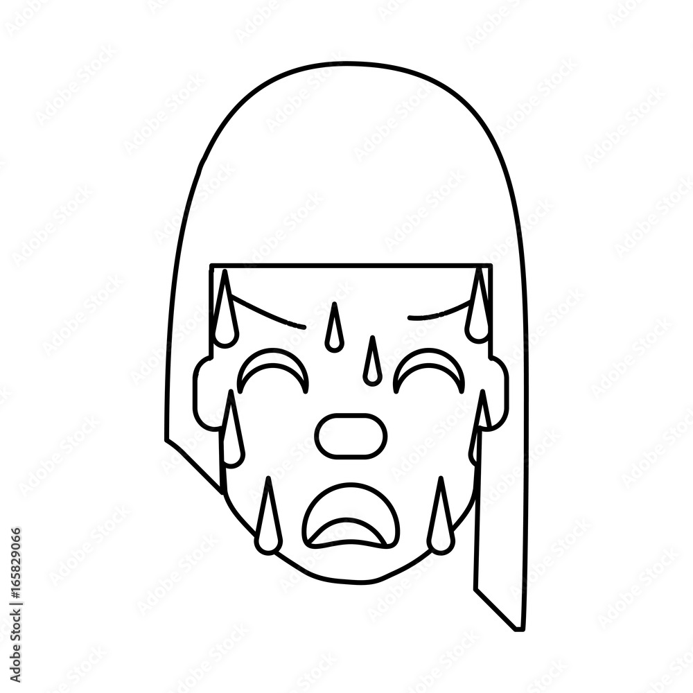Woman with heart attack face Woman with heart attack face