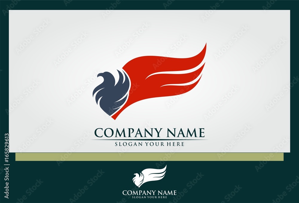Fototapeta premium wing eagle shield business logo