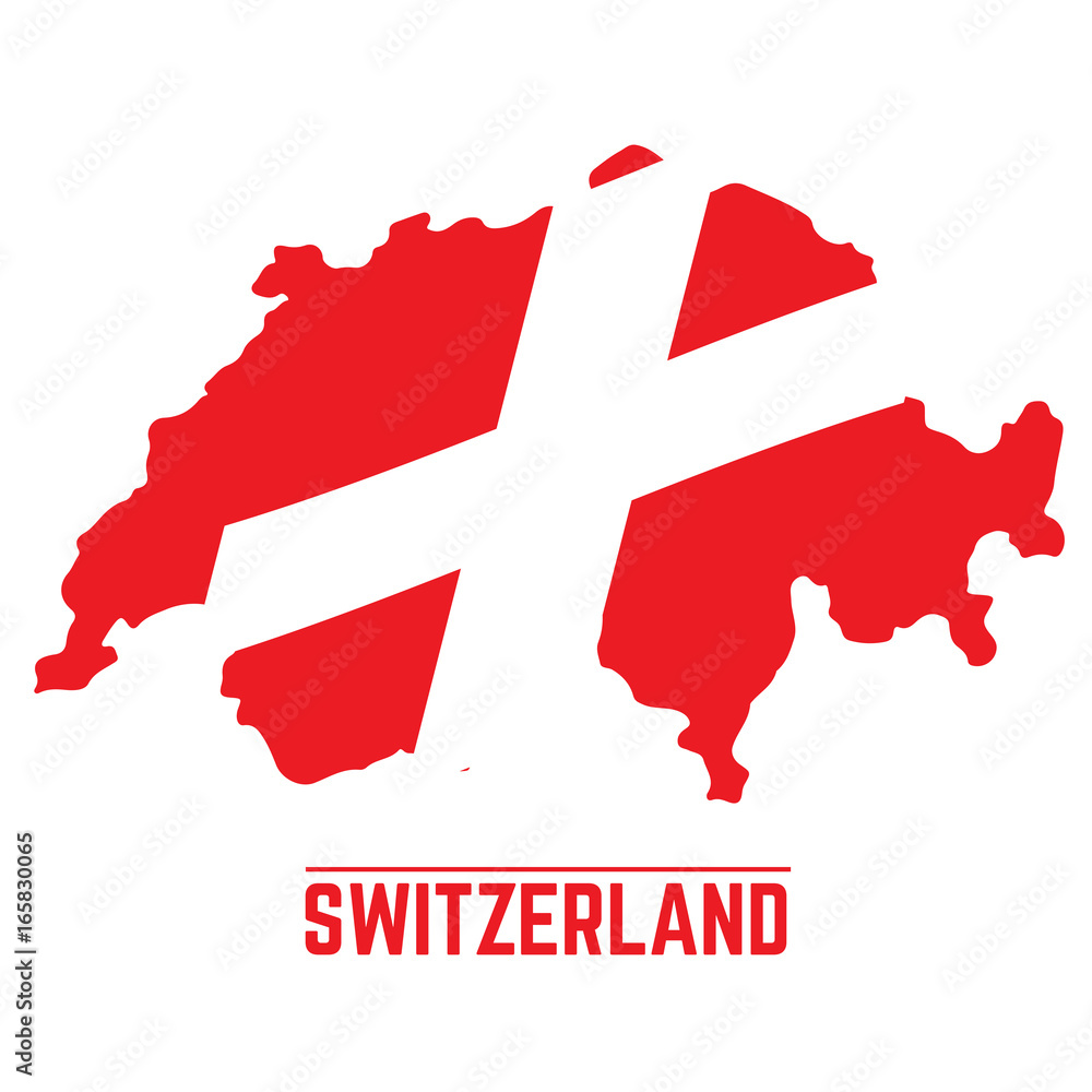 Flag and map of Switzerland, Vector illustration Flag and map of Switzerland, Vector illustration