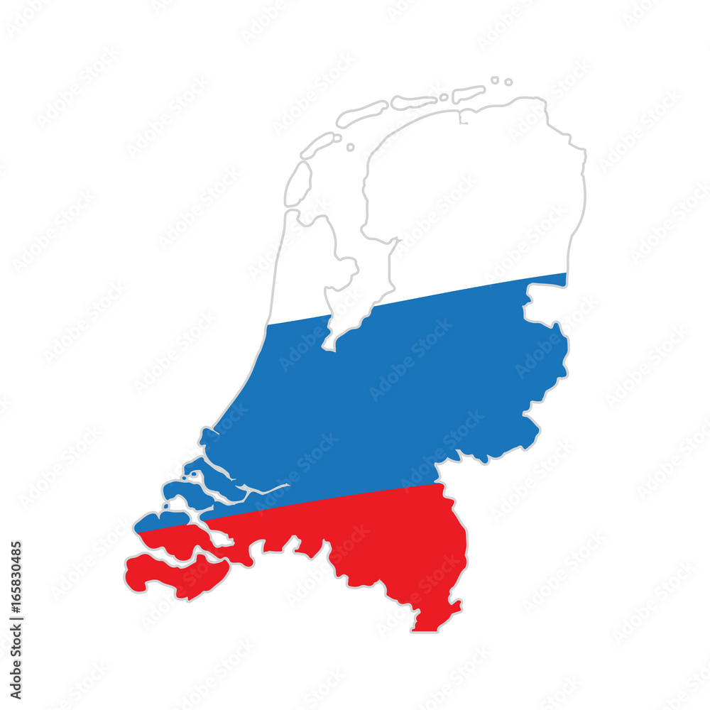 Fototapeta premium Flag and map of Netherlands, Vector illustration