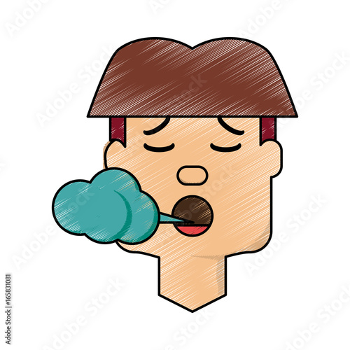 Man smoking cartoon