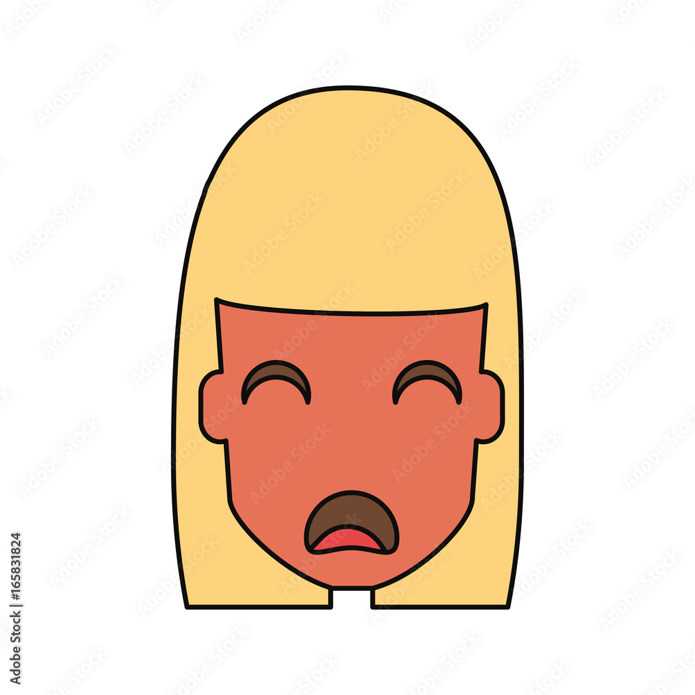 Woman with heart attack face Woman with heart attack face