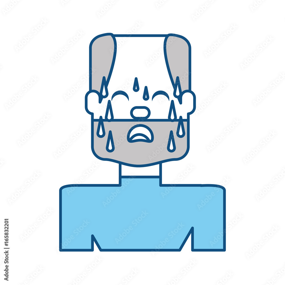Man with heart attack face cartoon Man with heart attack face cartoon