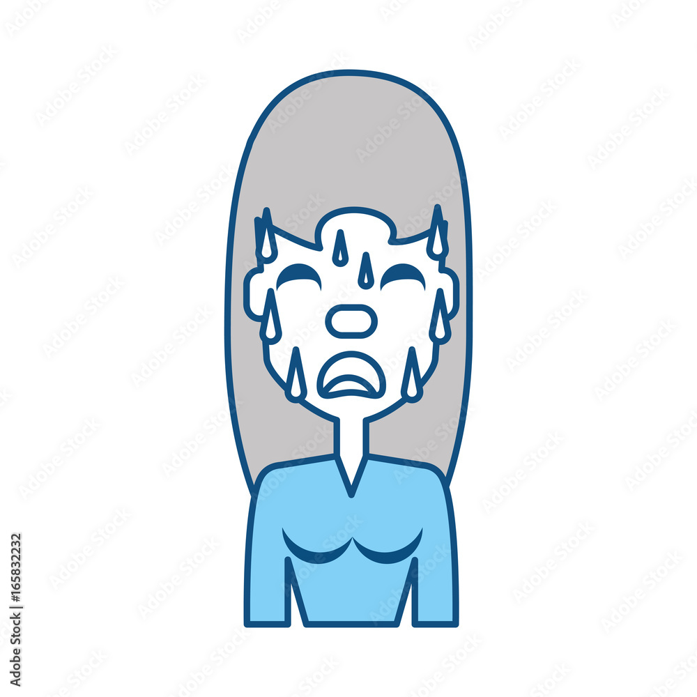 Woman with heart attack face Woman with heart attack face