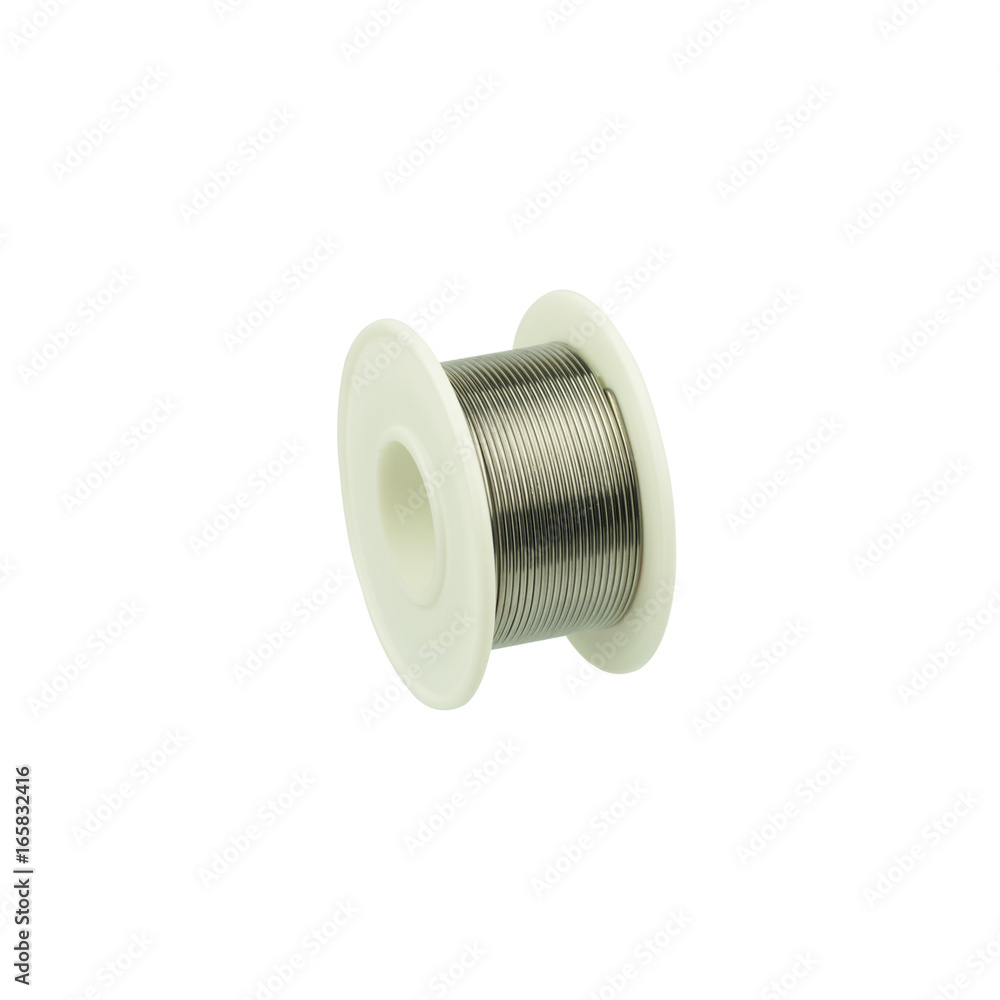 Soldering wire isolated on white Soldering wire isolated on white