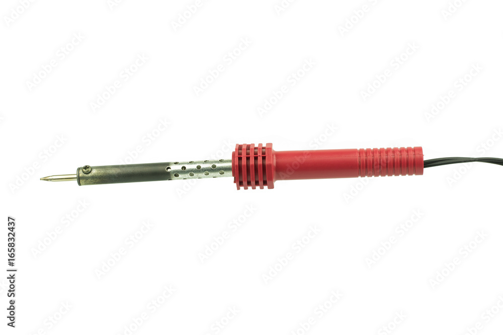 Red soldering iron isolated on white background Red soldering iron isolated on white background