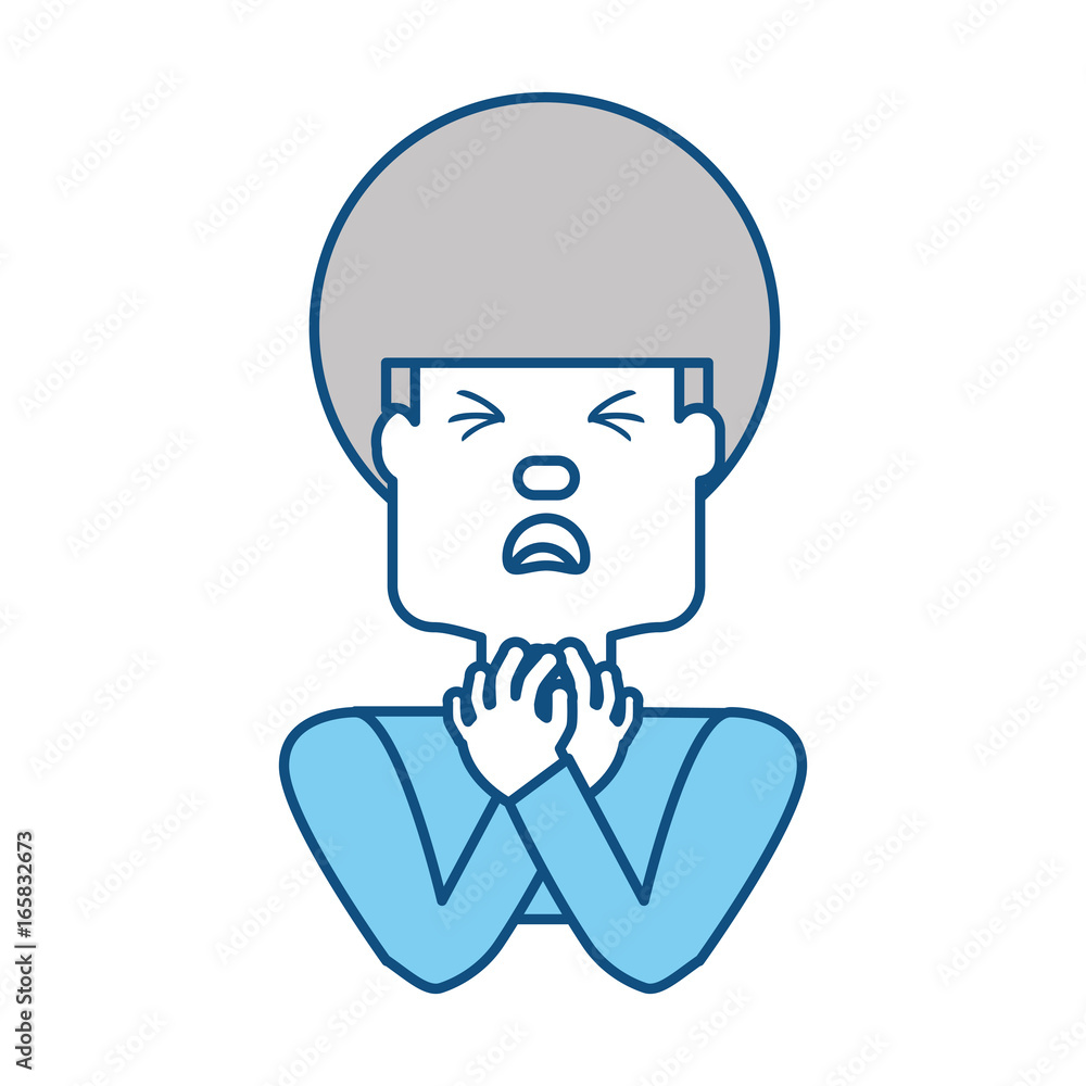 Man with heart attack face cartoon