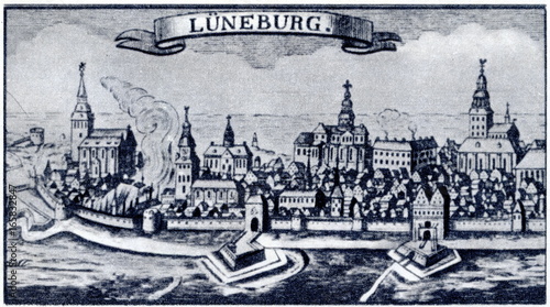 Cityscape of Lüneburg, Germany, at Bach's lifetime photo