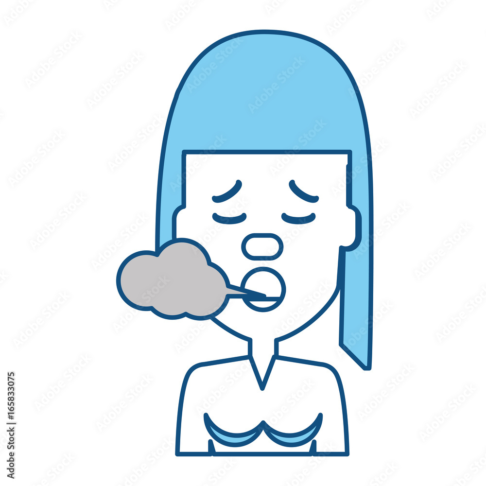 Woman smoking cartoon