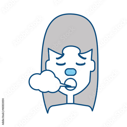 Woman smoking cartoon