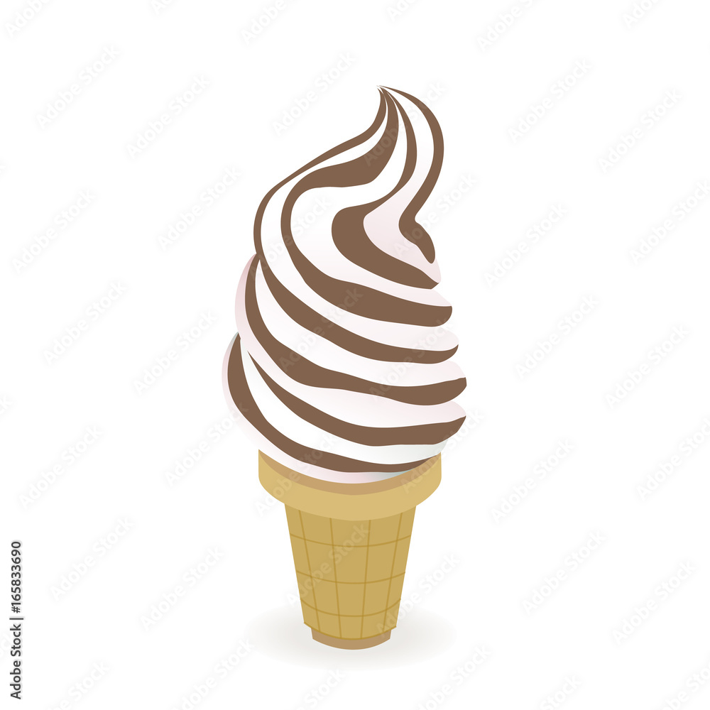 Chocolate ice cream cone. Vector illustration of chocolate ice-cream Chocolate ice cream cone. Vector illustration of chocolate ice-cream