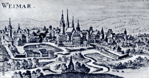 Engraving of Weimar by Christoph Riegel, ca. 1686 photo