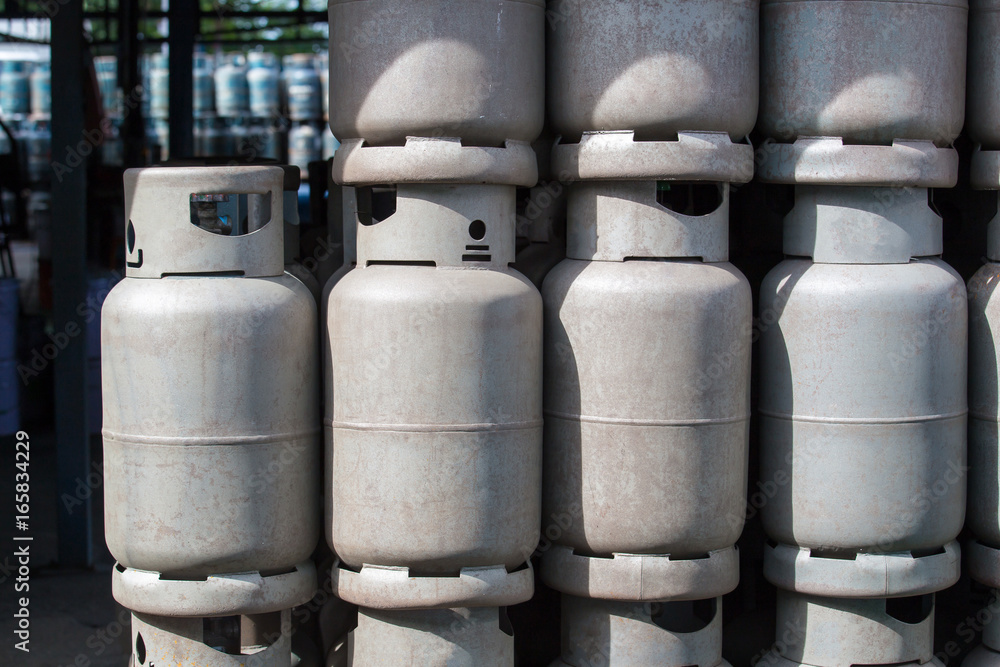 Stack of old Gas containers, gas tank cylinder balloon recycle Stack of old Gas containers, gas tank cylinder balloon recycle