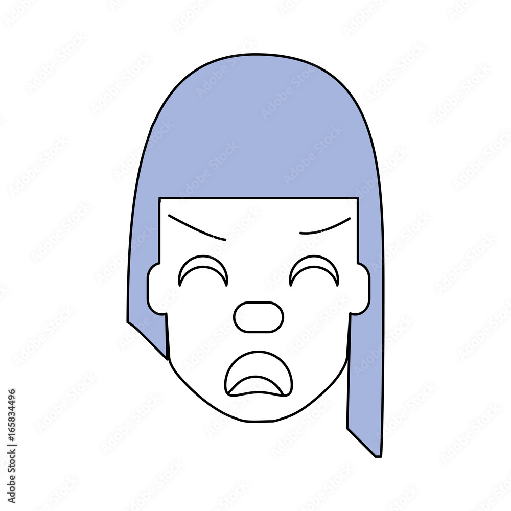 Woman with heart attack face Woman with heart attack face