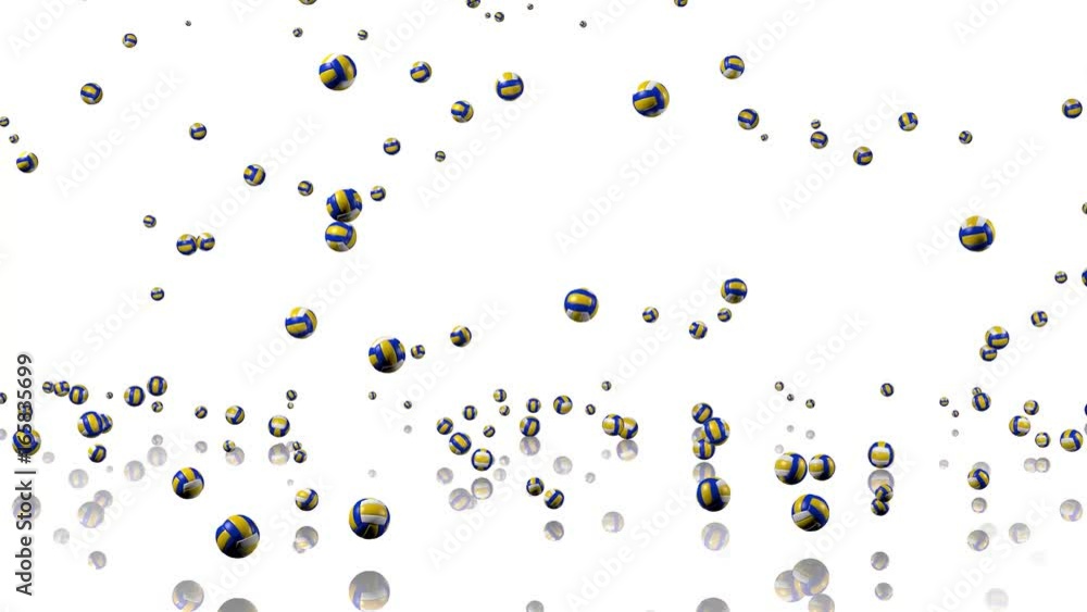 Lots of Tiny Beach Volleyballs raining with a white background Lots of Tiny Beach Volleyballs raining with a white background