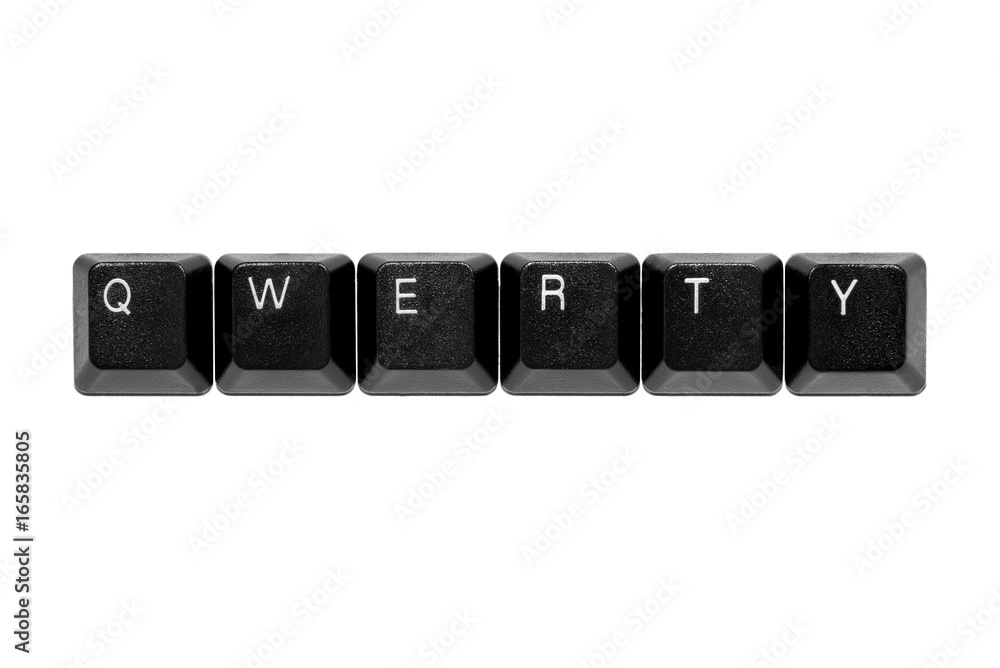 qwerty keyboard keys on white background