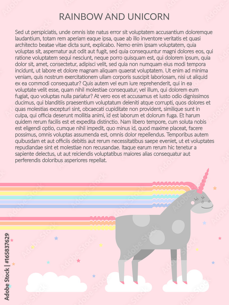Fototapeta premium Cute vector unicorn