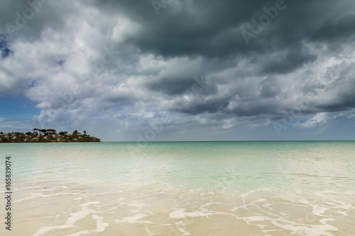 Panoramic view of the Valley Church beach in Antigua and Barbudas, Caribbean.